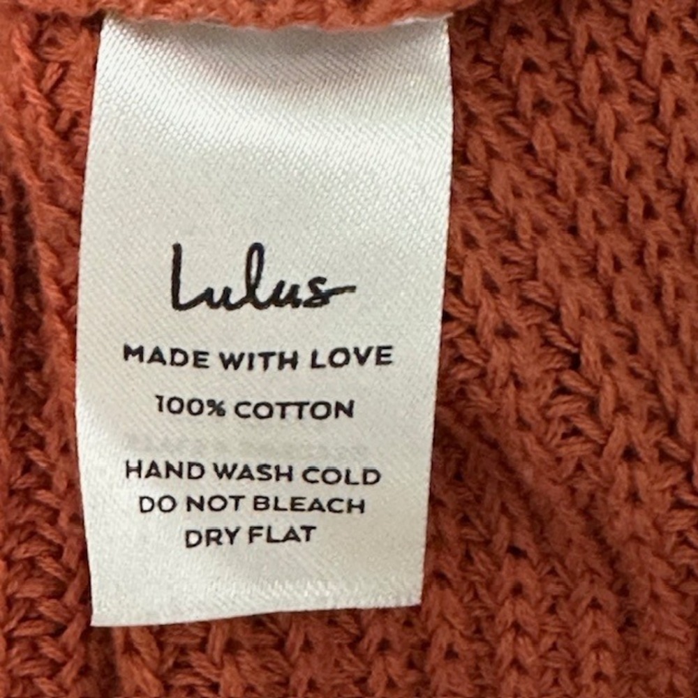 Lulus Knit Crop Top Rust Orange Sleeveless V Neck Twist Back Casual Medium‎ - Picture 11 of 11